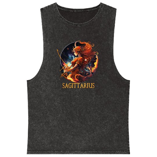 Embrace Your Sagittarius Identity: Sagittarius Pri Mineral Wash Tank Tops