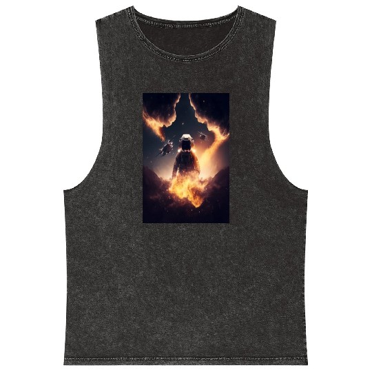 astronaut planet universe Mineral Wash Tank Tops