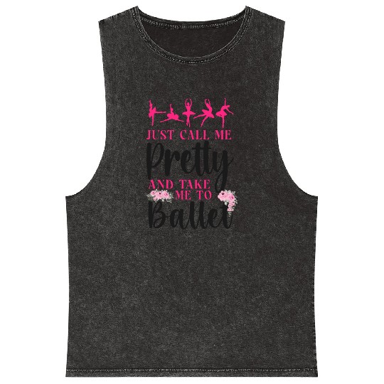 Ballet Dancer Dance Girl Ballerina Mineral Wash Tank Tops