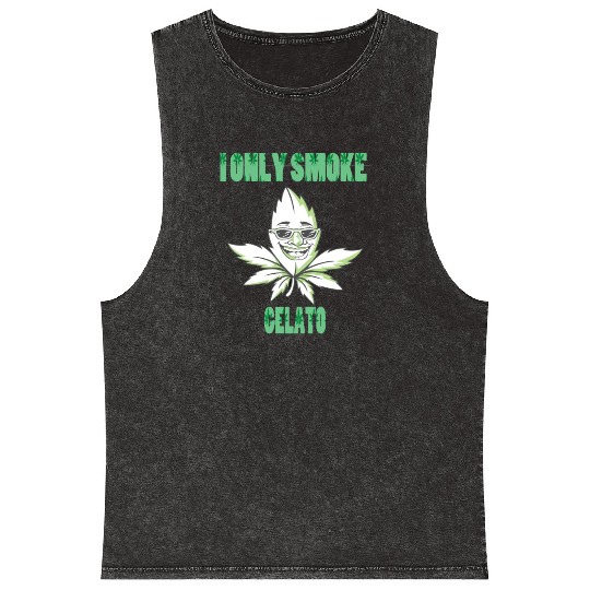 I ONLY SMOKE GELATO Mineral Wash Tank Tops