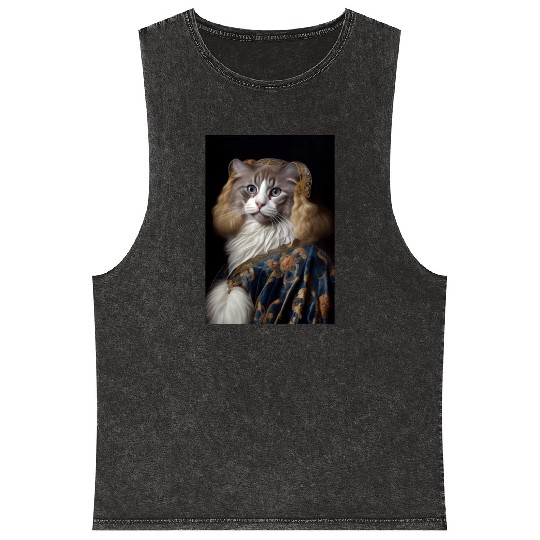 American Curl Princess Cat Breed Portrait Royal Re Mineral Wash Tank Tops