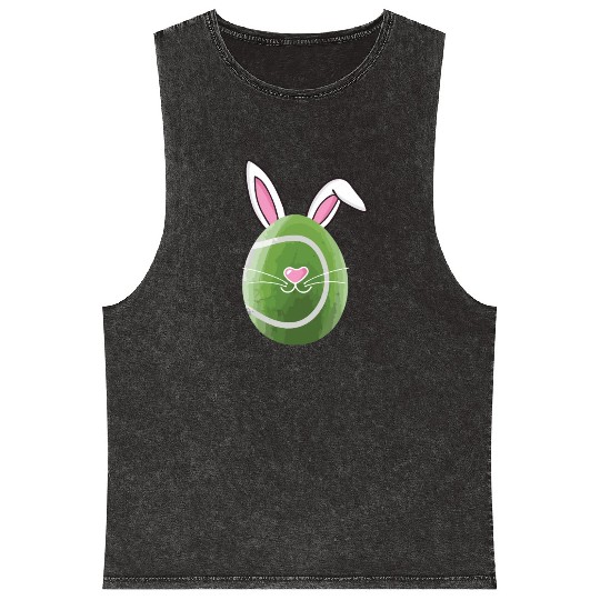 Funny Easter Easter Egg Tennis Tennisball Mineral Wash Tank Tops