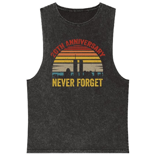Never Forget 9 11 20th Anniversary Mineral Wash Tank Tops