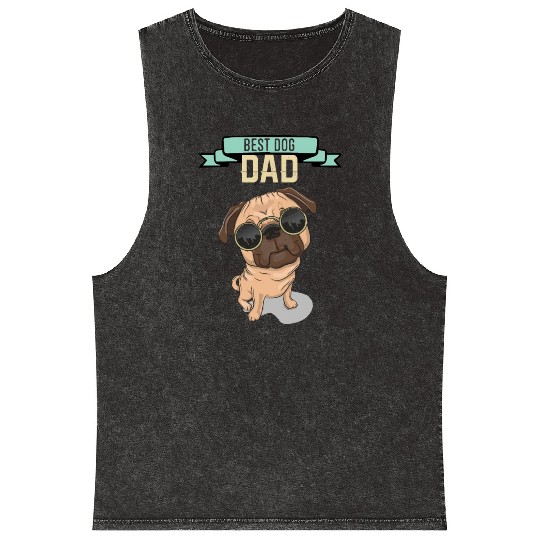 Best Dog Dad - Dog Lover Father Day Mineral Wash Tank Tops