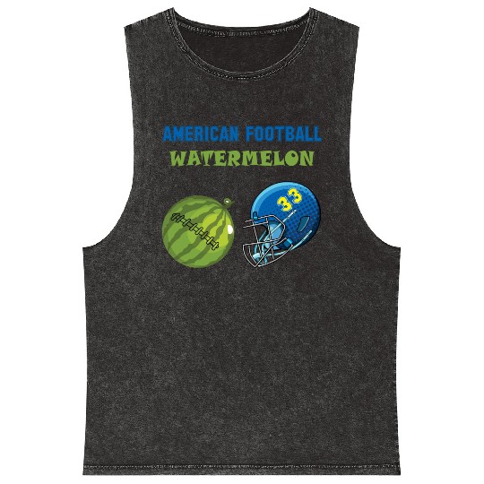 american football watermelon Mineral Wash Tank Tops
