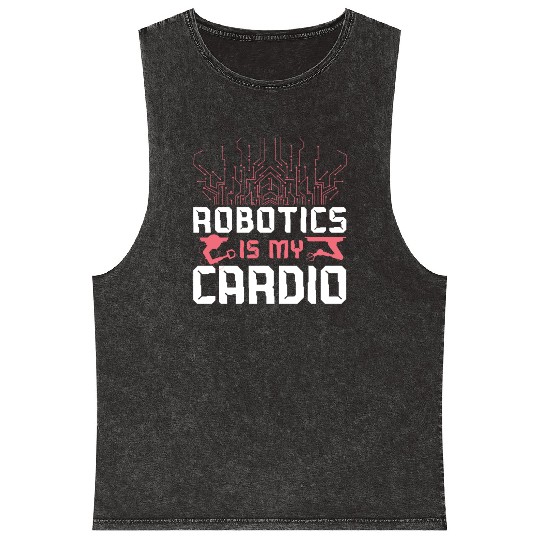 Robot Robotics Engineer Vintage Mineral Wash Tank Tops