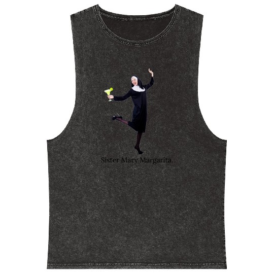 sister mary margarita Mineral Wash Tank Tops
