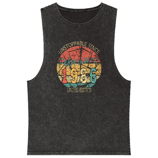 1986 Born Vintage Rose Gift Mineral Wash Tank Tops