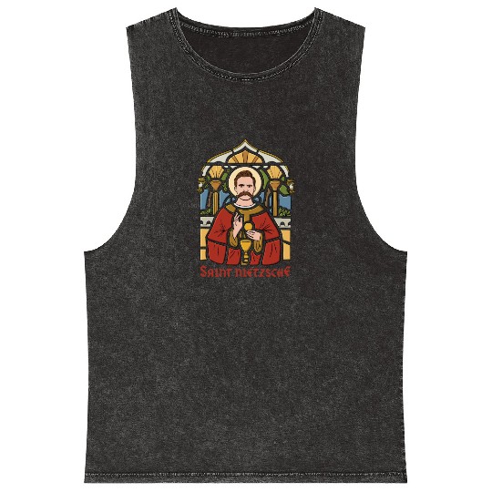 Saint Nietzsche Design for a Philosophy Student Mineral Wash Tank Tops