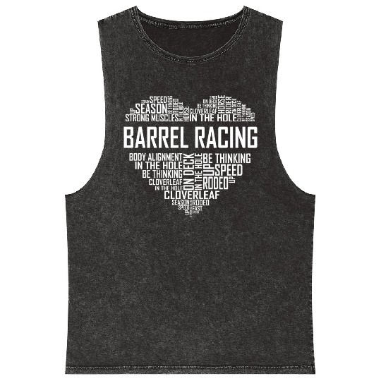 Barrel Racing - Heart Mineral Wash Tank Tops