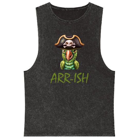 PIRATE PARROT, ARR-ISH Mineral Wash Tank Tops