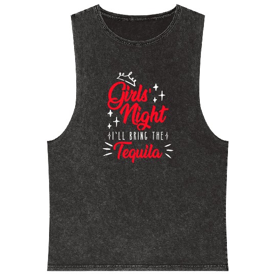 Girls night out I bring the tequila Spring Break Mineral Wash Tank Tops