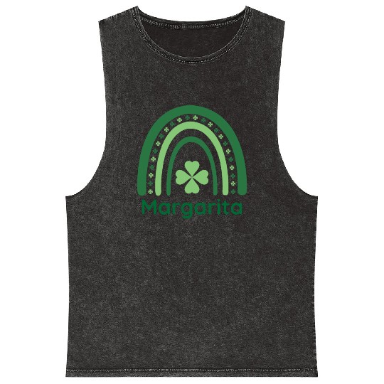 Margarita Clover Charm Boho Rainbow Mineral Wash Tank Tops