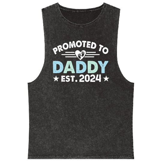 Promoted to daddy 2024 daddy to be Mineral Wash Tank Tops