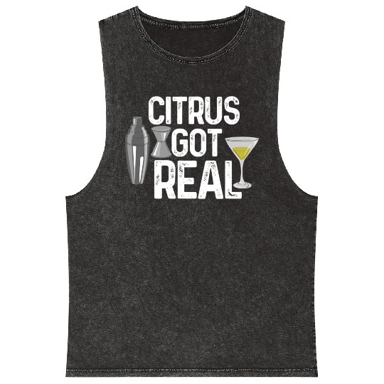 Citrus got real bartender Mineral Wash Tank Tops