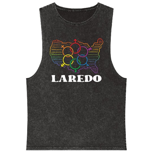 Laredo Pride Month Pride Flag LGBT Community LGBTQ Mineral Wash Tank Tops