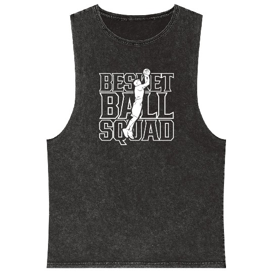 Basketball Squad Player Team Match Coach Mineral Wash Tank Tops