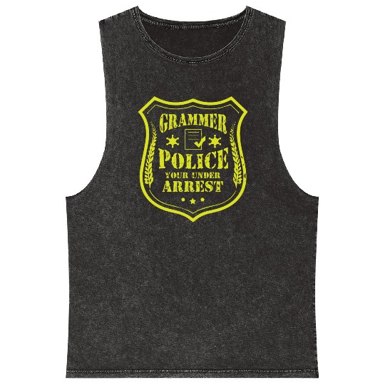 Grammer Police - English Teacher Mineral Wash Tank Tops