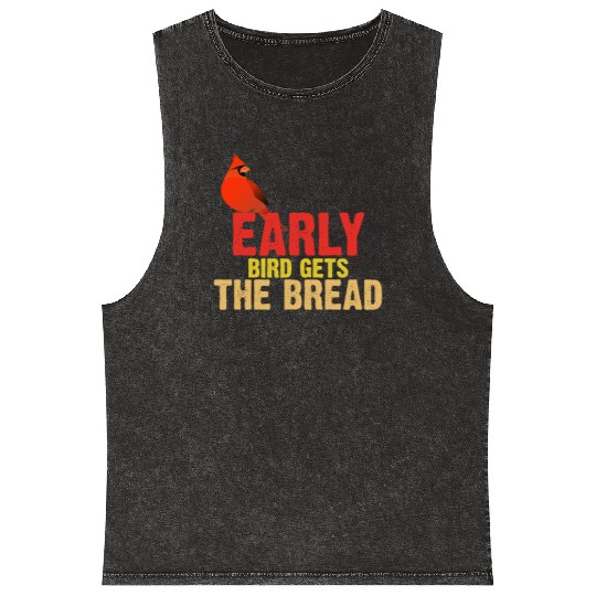 Early Bird Gets The Bread Apparel Bird Lover Mineral Wash Tank Tops