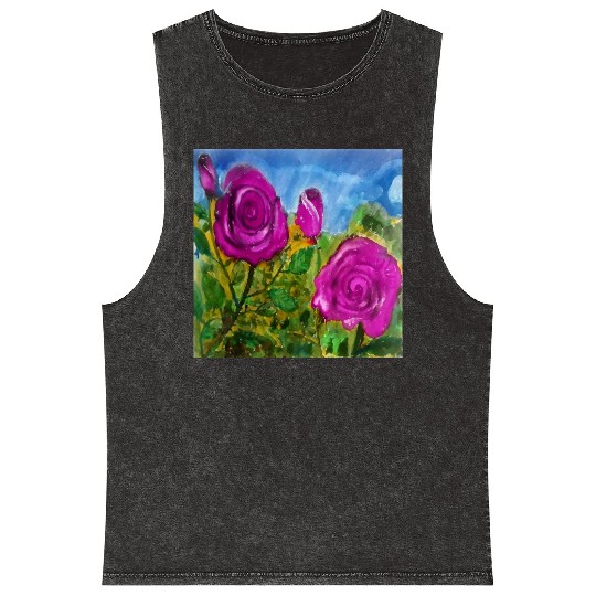 Hand Painted Roses Mineral Wash Tank Tops Mineral Wash Tank Tops Mugs Tote Bags