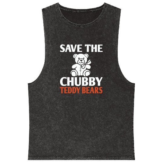 Save The Chubby Teddy Bears Mineral Wash Tank Tops