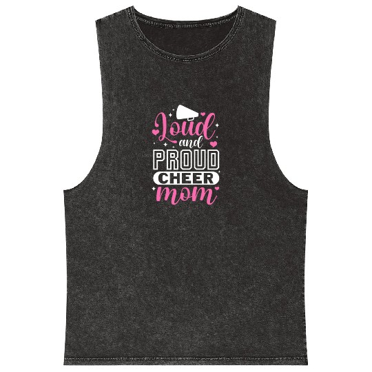 Loud and Proud Cheer Mom Mineral Wash Tank Tops