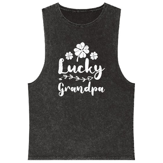 Lucky Grandpa St. Patrick's Day Ireland Grandpa Mineral Wash Tank Tops