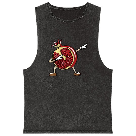 Funny Dabbing Pomegranate Lover Fruit Love Mineral Wash Tank Tops