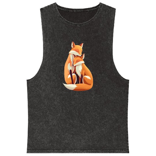 Fox forest animal foxes siblings bro sis nature Mineral Wash Tank Tops