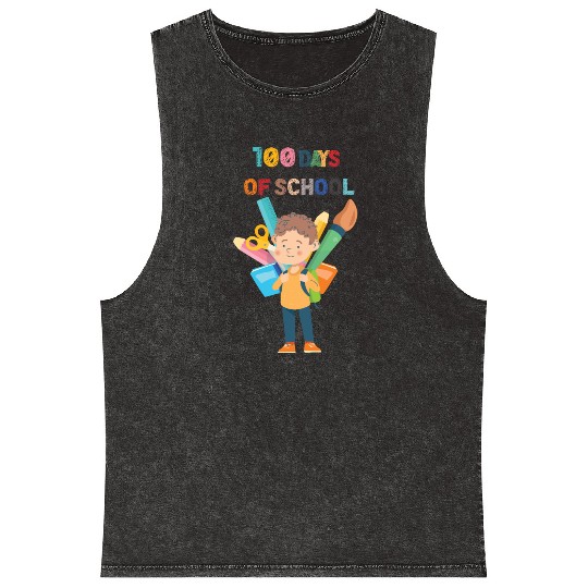 100 days of school kid Mineral Wash Tank Tops