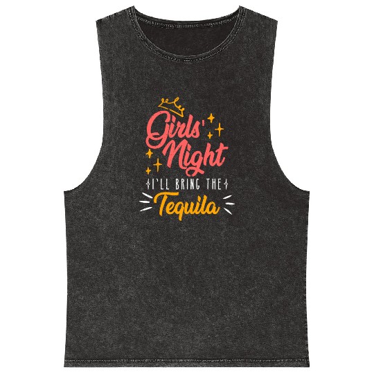 Girls night out I bring the tequila Spring Break Mineral Wash Tank Tops