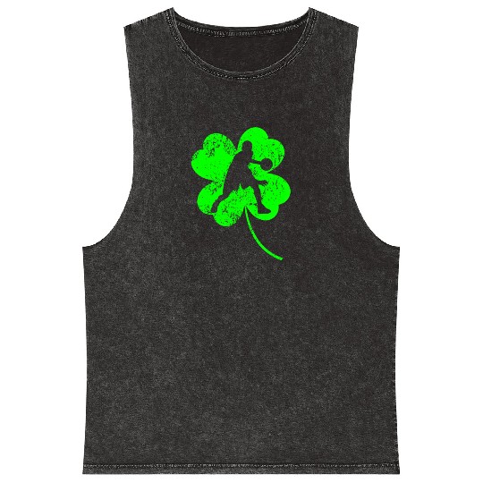 Basketball St. Patrick's day shamrock Mineral Wash Tank Tops