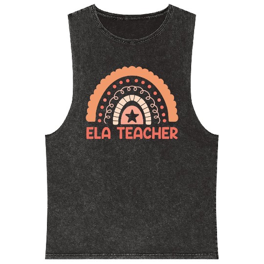 Bohemian Rainbow ELA Teacher English Language Arts Mineral Wash Tank Tops