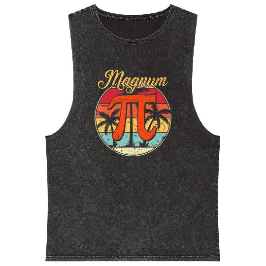 Magnum Pi Math Pi Day Retro Mineral Wash Tank Tops