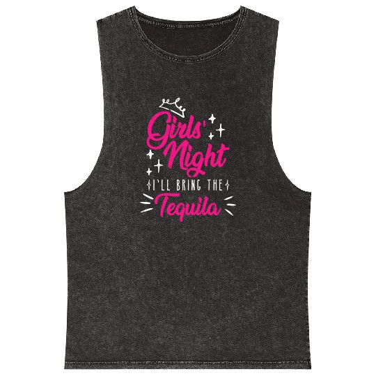 Girls night out I bring the tequila Spring Break Mineral Wash Tank Tops