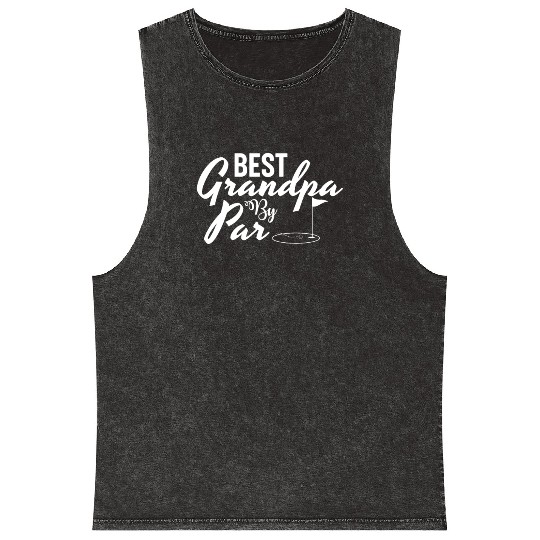Best Grandpa By Par Father's Day Golf Grandad Golf Mineral Wash Tank Tops
