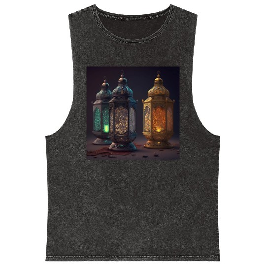 Ramadan lanterns Mineral Wash Tank Tops