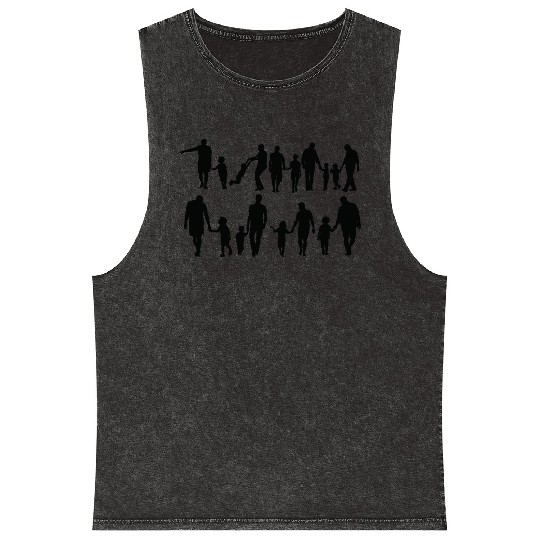Black Silhouette Father and Son Bundle Mineral Wash Tank Tops