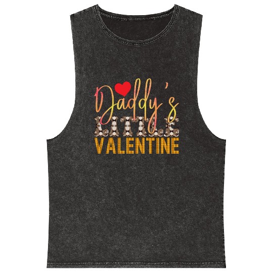 Daddy s Little Valentine Sublimation Mineral Wash Tank Tops