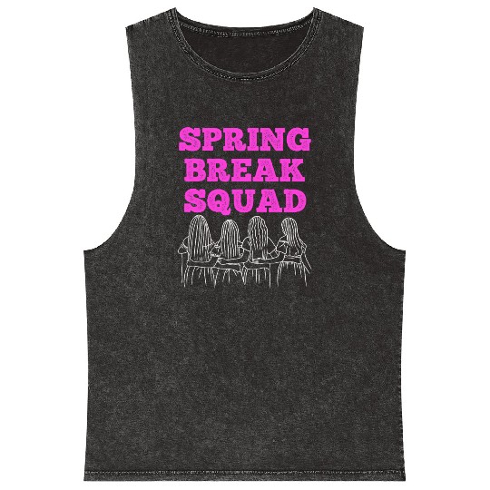Spring Break Squad Summer Vacation Spring Break Mineral Wash Tank Tops