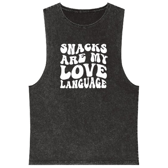 Snacks Are My Love Language Mineral Wash Tank Tops