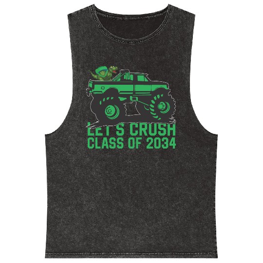 Lets crush class of 2034 dark green vehicle sketch Mineral Wash Tank Tops