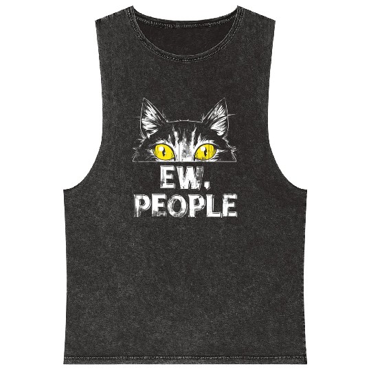 Ew People Cat Mineral Wash Tank Tops