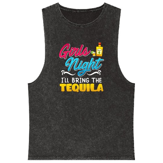 Girls Night I'll bring the Tequila Spring Break Mineral Wash Tank Tops