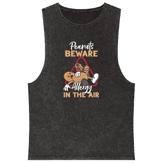 Peanuts Beware Allergy In The Air Peanut Allergic Mineral Wash Tank Tops