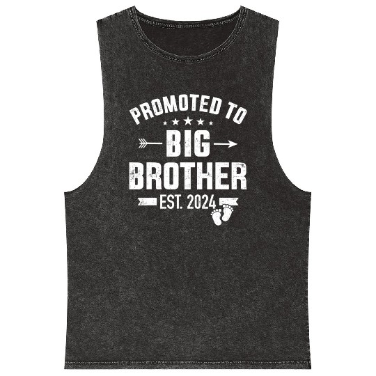 Promoted to big brother est. 2024 Mineral Wash Tank Tops