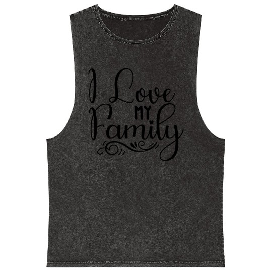 I Love My Family Mineral Wash Tank Tops