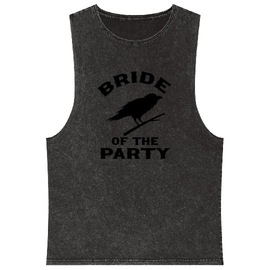 Gothic Wedding Bride of The Party Raven Mineral Wash Tank Tops