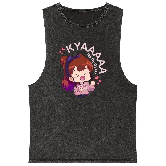Kyaa Funny KPOP Anime Chibi Korean Pop Music Mineral Wash Tank Tops