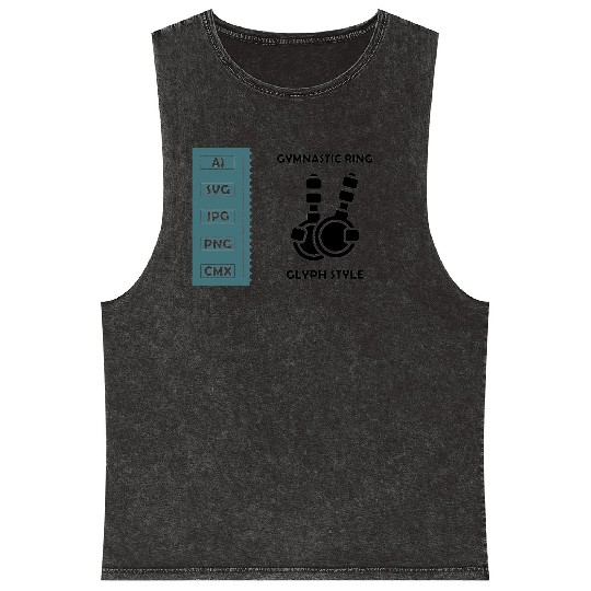 Gymnastic ring Vector Glyph Icon Mineral Wash Tank Tops